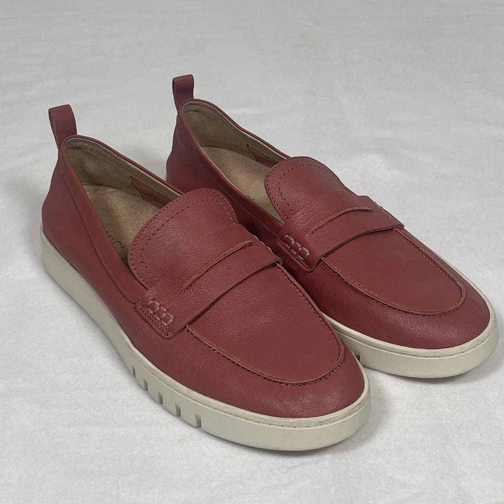 Vionic Chantel Penny Loafer Womens Sz 12 Wide Withered Rose Leather Slip On Shoe